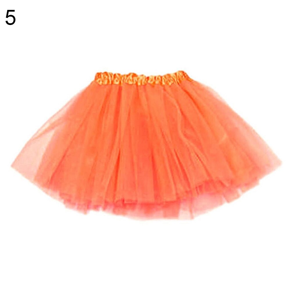 Cute Girl Little Princess Fancy Dancewear Ballet Dance Party Tutu Skirt Costume: Orange