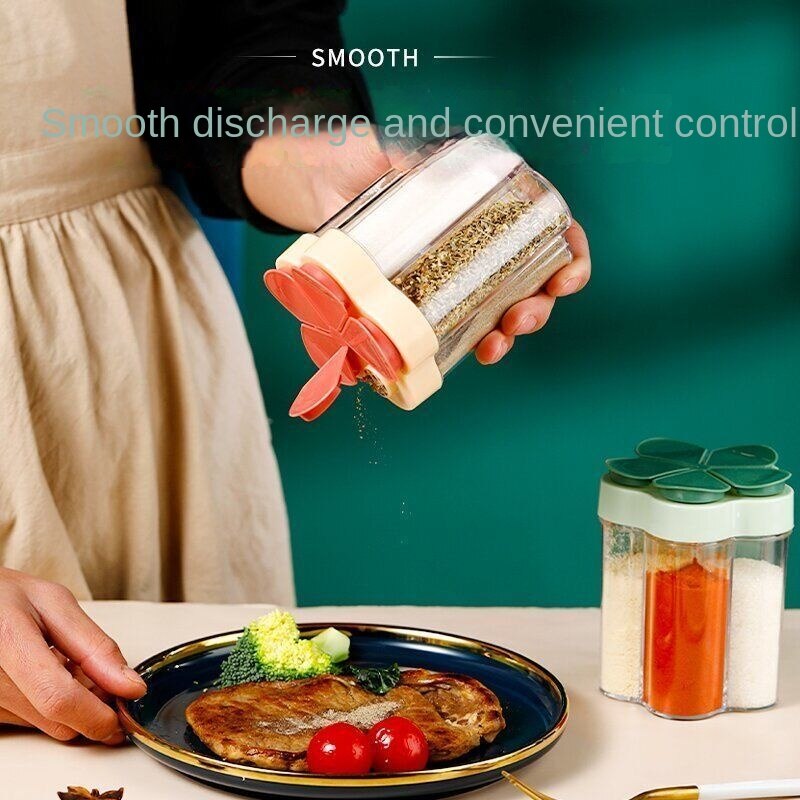 Word seasoning box monosodium glutamate salt plastic multi-compartment seasoning box kitchen seasoning storage box vial