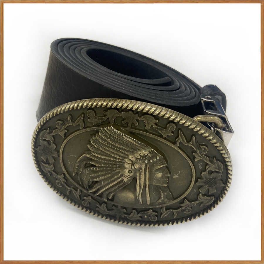 BuckleClub retro zwart geëmailleerde zinklegering gesp FP-03137 tinnen afwerking voor 4 cm breedte riem: WIT