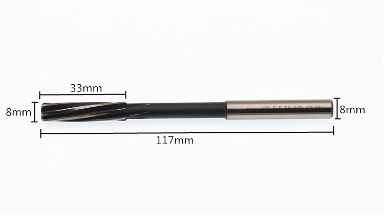 Kopf: 8mm Neue Hohe leistung Spiral Hohe kobalt Maschine Reibahle 8*33*117mm Genauigkeit: H7