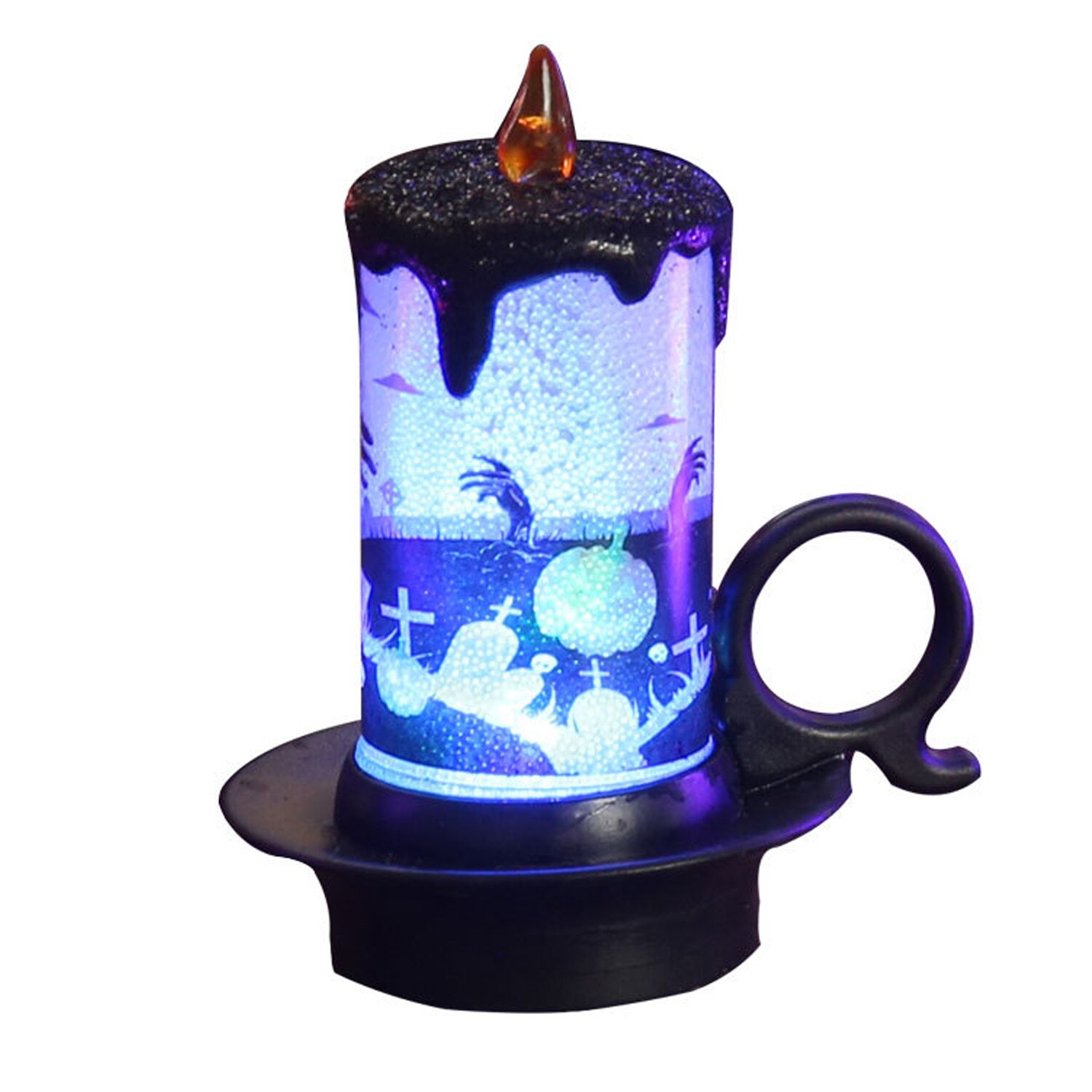 Halloween Led Kaars Licht Vlamloze Flickering Flashing Pompoen Heks Kaars Thee Licht Home Party Decoratie Lamp Willekeurige Kleur