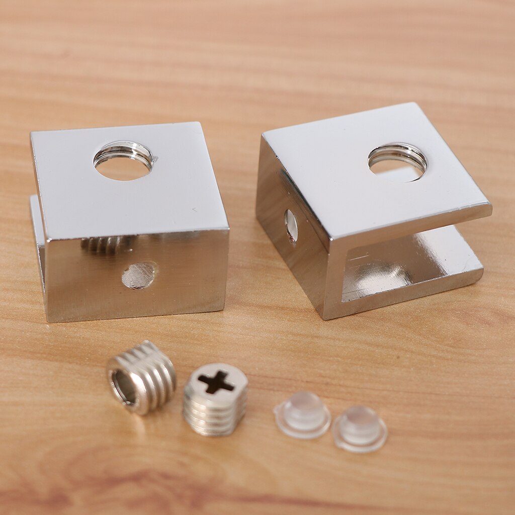 2 Pack Thick Zinc-alloy Adjustable Glass Holder Bracket Clip Clamps: B-10-12mm