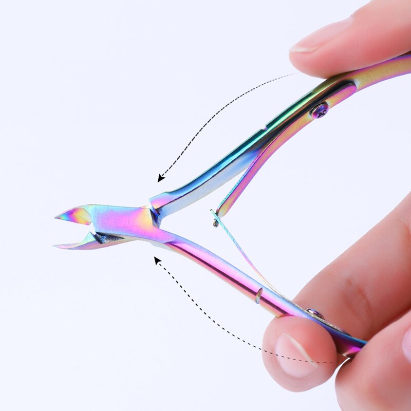 Dual-ended Chameleon Nail Cuticle Pusher Set Dead-skin Remover Cuticle Nipper Clipper Scissor Stainless Steel Manicure Tool