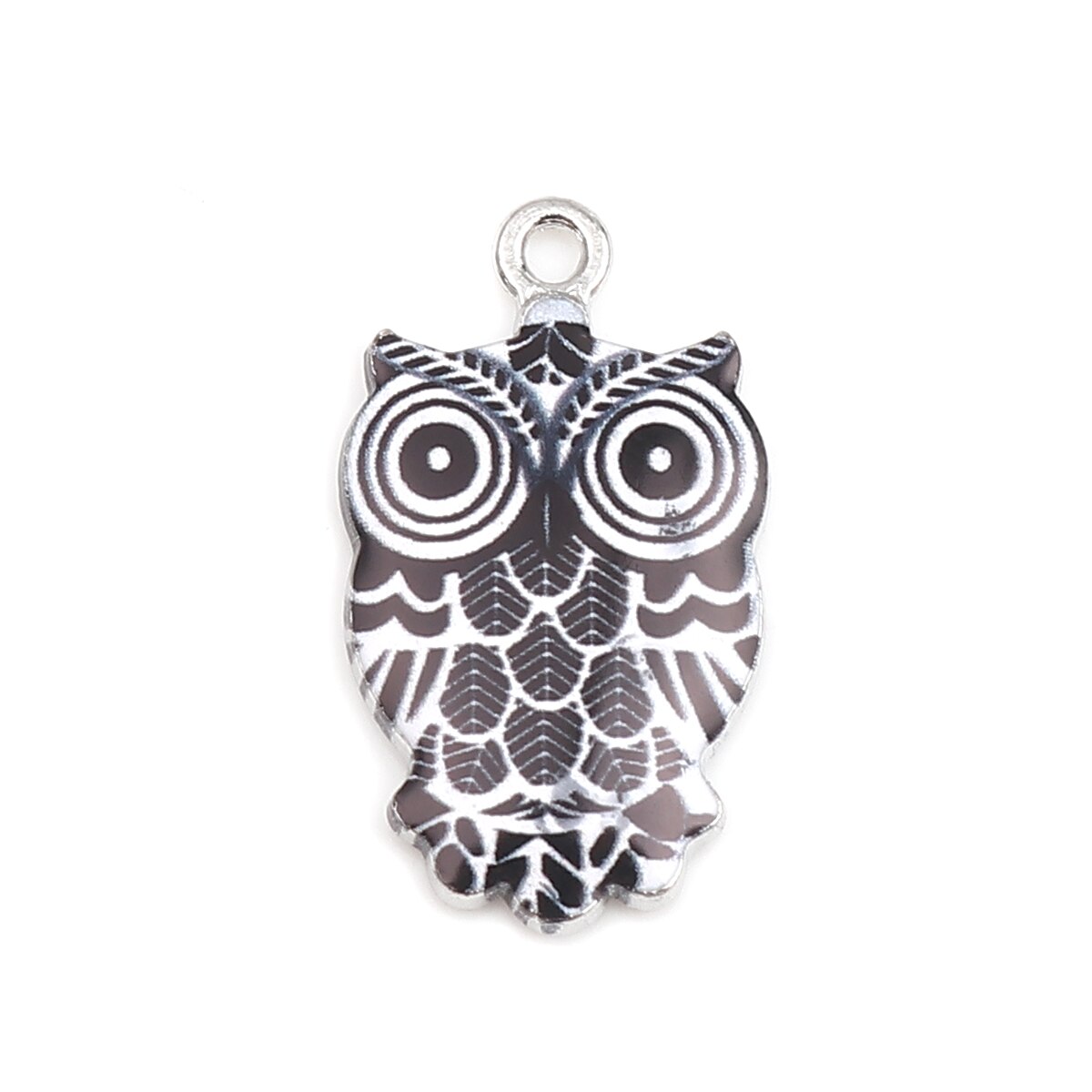 Doreenperles fabrication de bijoux pendentif en alliage Halloween breloques hibou Animal multicolore émail bricolage résultats 23mm x 13mm, 10 pièces: 5