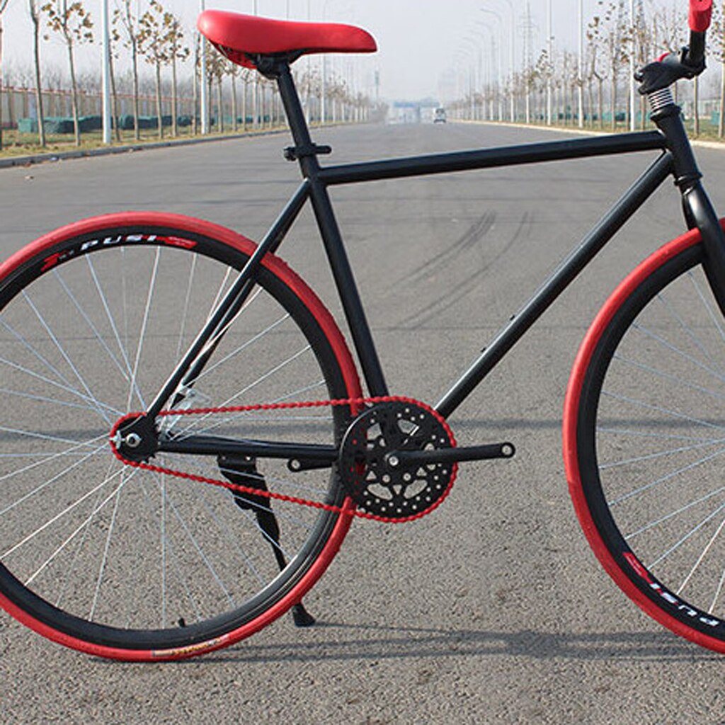 High Strength Steel Magic Button Chain Bike Chain Fixed Gear Track BMX Single Speed Chains 1/2' X 1/8' Red