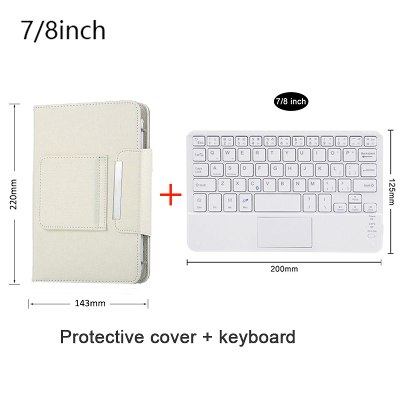 Touchpad Draadloze Bluetooth Toetsenbord Met Lederen Case Voor Ipad Tablet Telefoon Universele Draagbare Mini Draadloze Bluetooth Toetsenbord: Goud