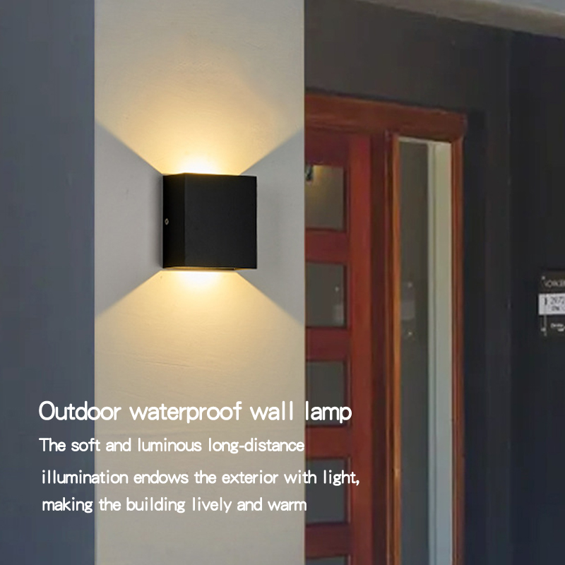 6w 12w . led-væglampe i aluminium, firkantet led-væglampe, vandtæt,  ip65 stk . gårdhave, have, sengebord, soveværelse, vægdekoration, kunst