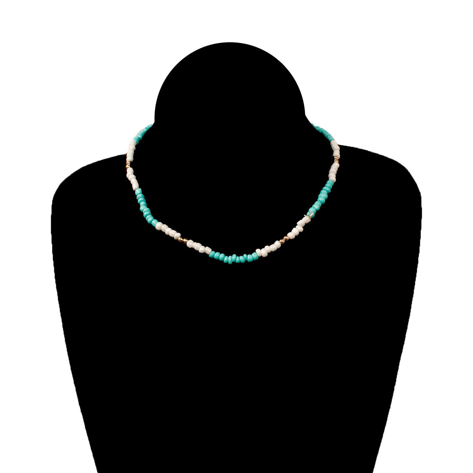Naszyjnik w stylu boho mały naszyjnik ze szklanymi koralikami Multicolor krótki Chokers Charm naszyjniki słodki naszyjnik dla kobiet dziewczynki 40cm długości