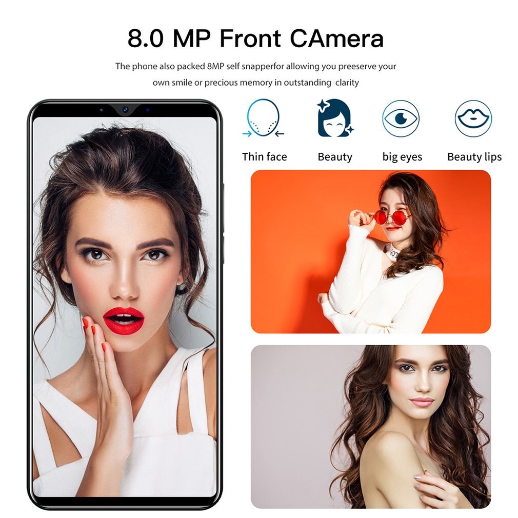 Y50 Pro Android Smartphone 5.8-Inch Groot Scherm Dual Sim Dual Standby Mode High Definition 8 Core