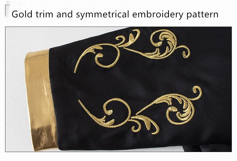 Blazer de terciopelo negro con bordado dorado de estilo británico para novio, chaqueta de traje entallada para boda, abrigo de cantante