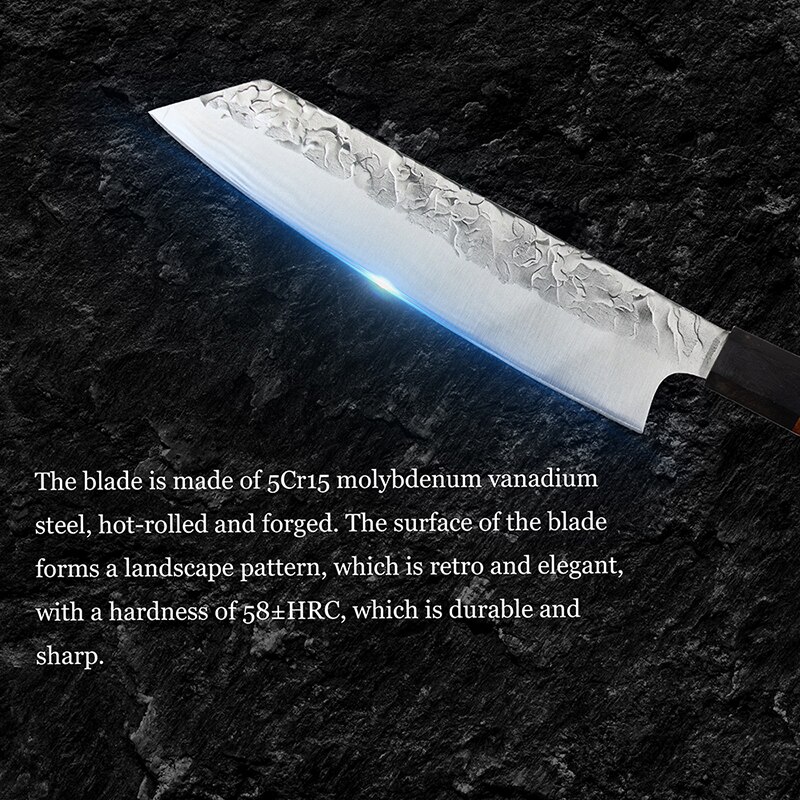 Yuzi Keukenmessen 5Pcs Set Gesmeed Koksmes Set Japanse Kiritsuke Mes Vlees Hakmes Snijden Mes Koken Tool