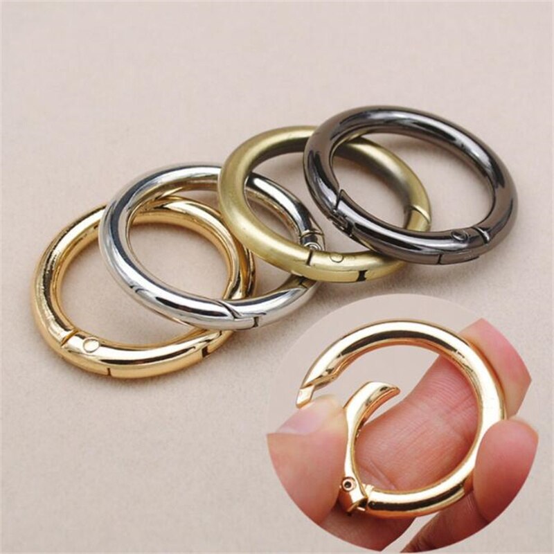 5 Stks/partij Metalen O Ring Lente Sluitingen Openen Ronde Karabijnhaak Sleutelhanger Tas Clips Haak Hond Keten Gespen Connector Voor Diy sieraden