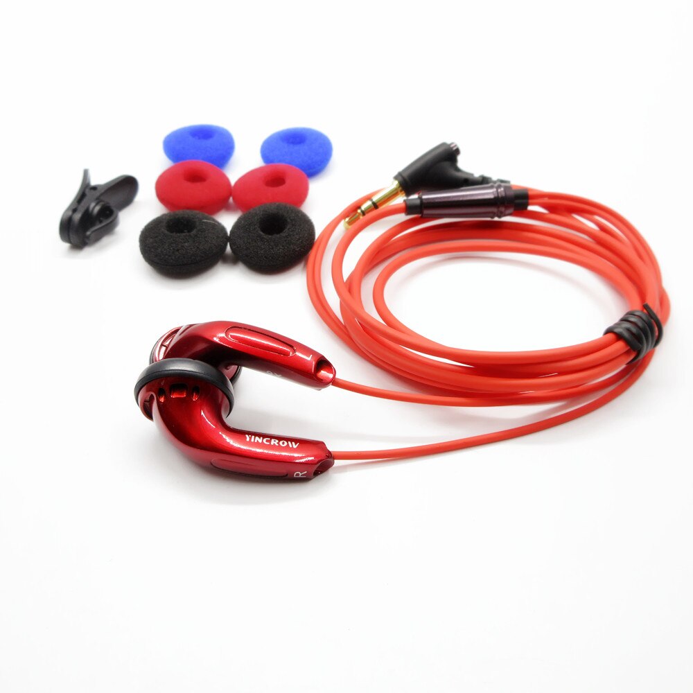 RED YINCROW X6 3.5mm In-ear Earphones flat head earbuds fever HIFI Earphone without Mic for iphone