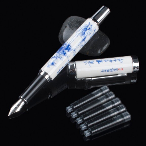 JINHAO 950 Blue and White Porcelain Fountain Pen of the Dragon (Medium Nib): 02