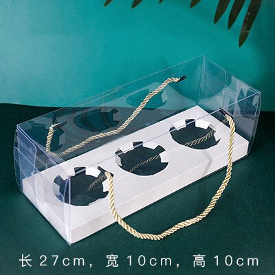 5 st transparent kakrulle förpackningslåda bärbar låda bakverk bakning förpackning fest födelsedag förpackning låda: B