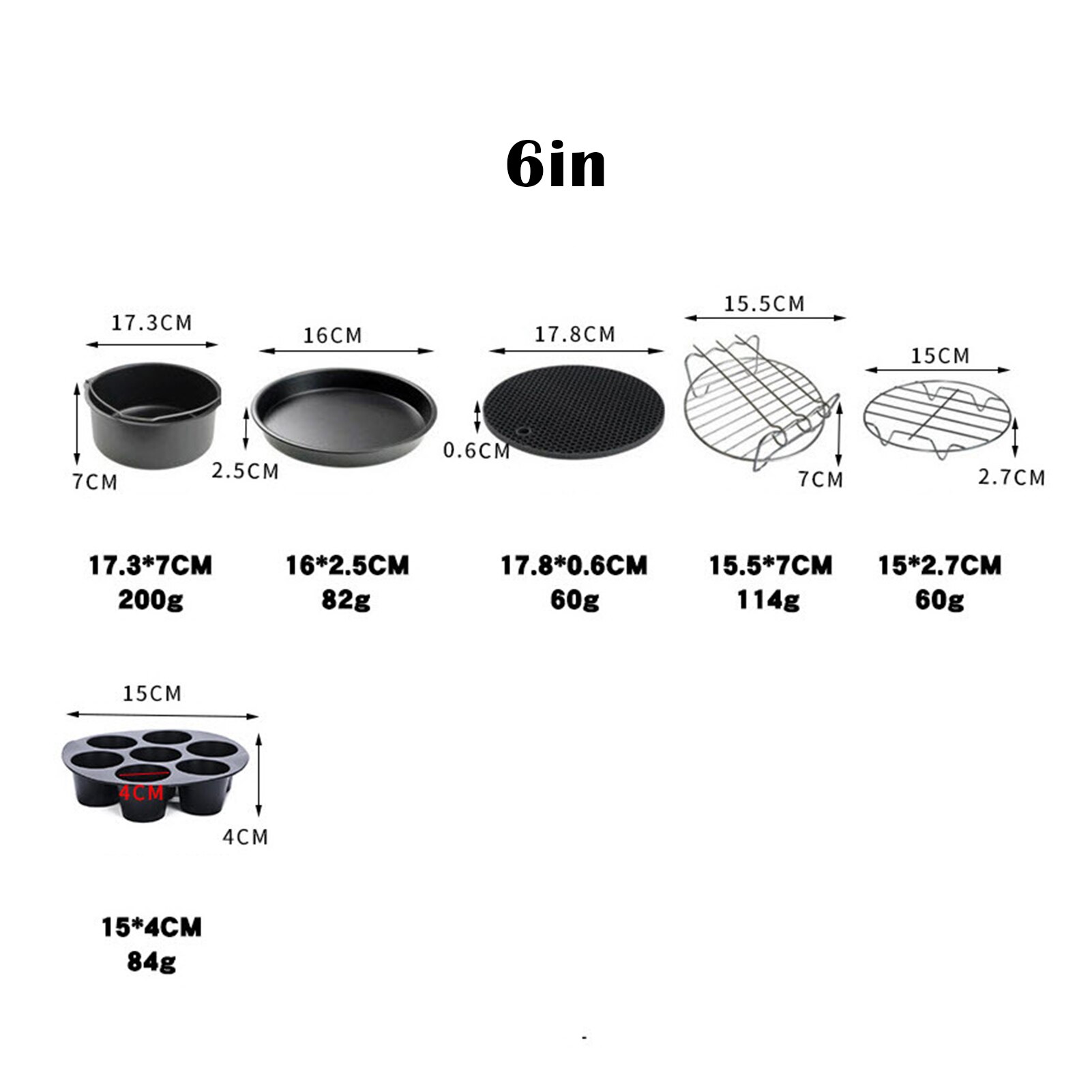 8 stücke Luft Friteuse Zubehör passen Beste Heiße Friteuse Zubehör einstellen Bequemlichkeit Kochen Werkzeug Für Küche Party Küche Werkzeuge & Spielereien: Licht Grau