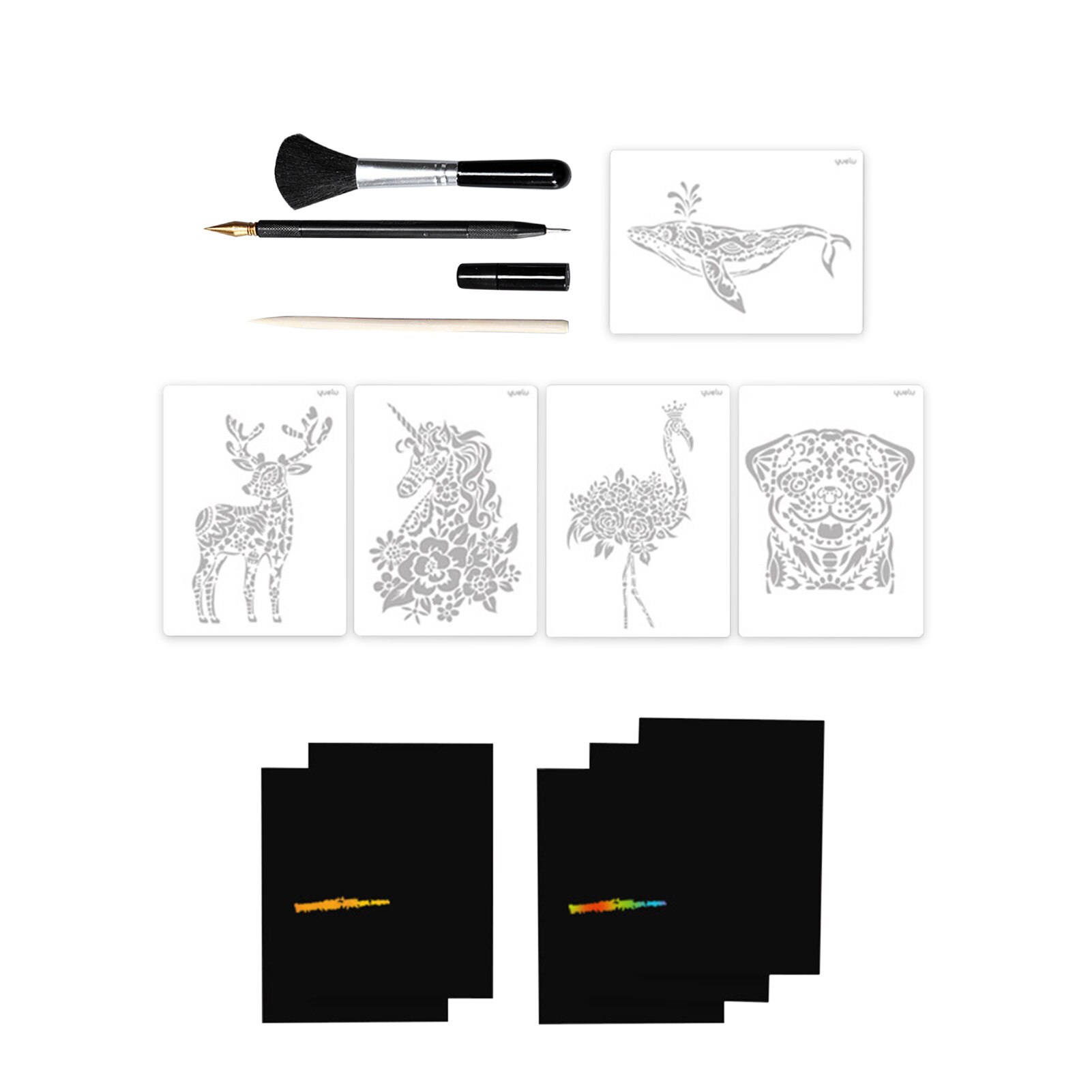 DIY Scratch Painting Set Innovative Art Scratch Paper Kit A4 Animal Building Handmade Diy Painting
