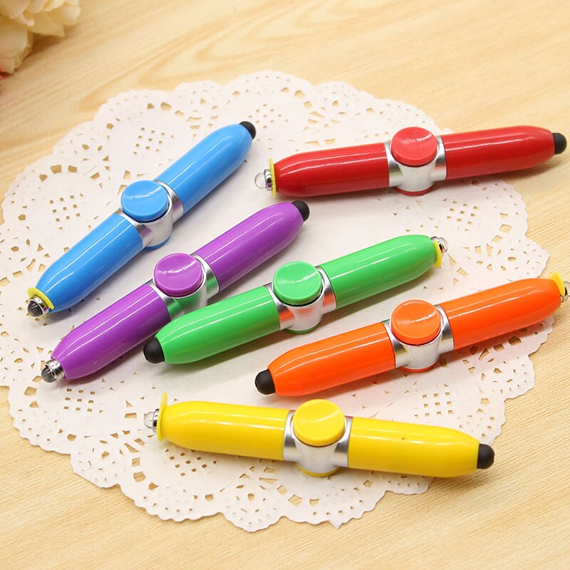 Multifunctional Ballpoint Pen Touch/ Rotate/Led Light 3 In 1 Funny Toys Ball Pens Business Office Decompression Student