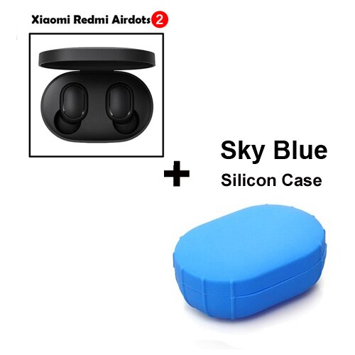 Xiaomi Redmi Airdots earphone 2 TWS Stereo Wireless earphone Voice control Bluetooth 5.0 Noise reduction Tap Control: Add Sky Blue Case