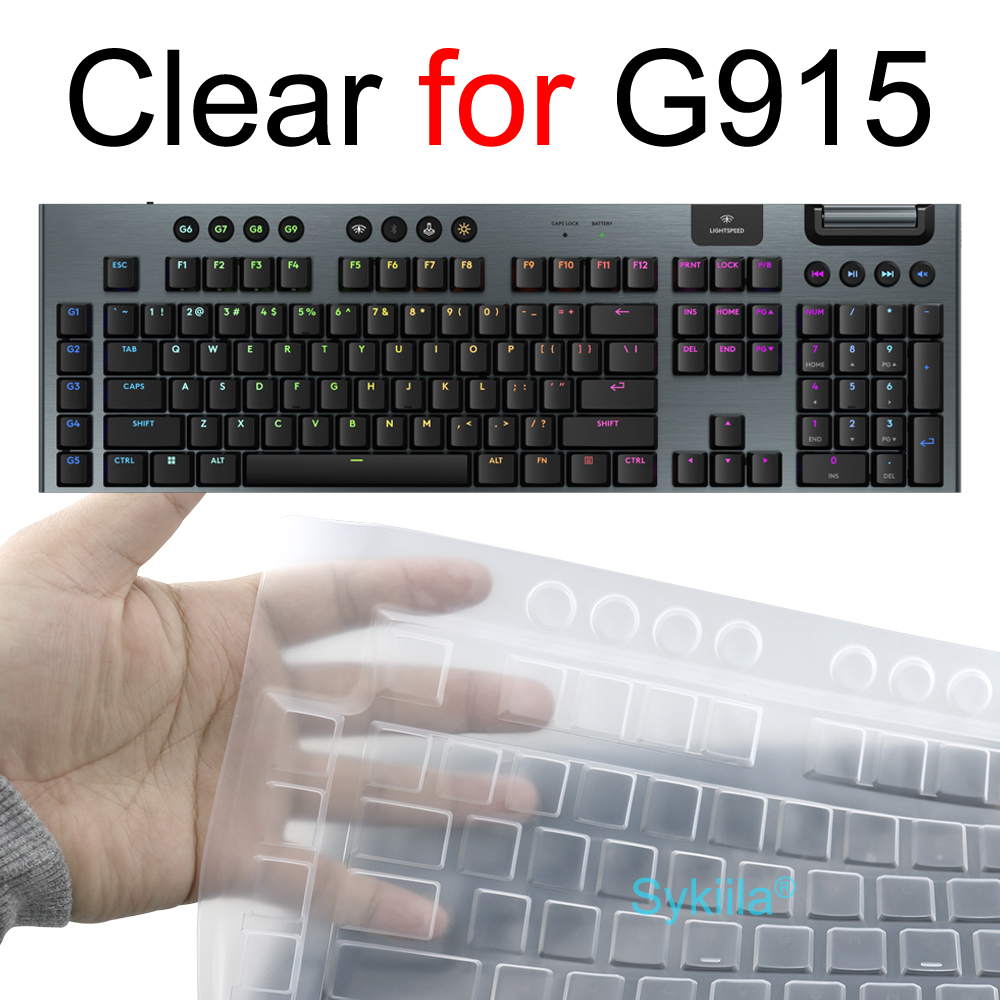 G913 G813 Toetsenbord Cover voor Logitech G913 G813 voor Logi Mechanische Draadloze Beschermende Protector Skin Clear Siliconen TPU Case: Bruin