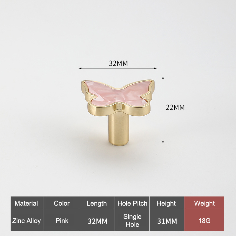Manijas para cajones, muebles de armario, manijas de cocina para perilla de gabinete, puerta, cajón, muebles, manija en forma de mariposa: Azul