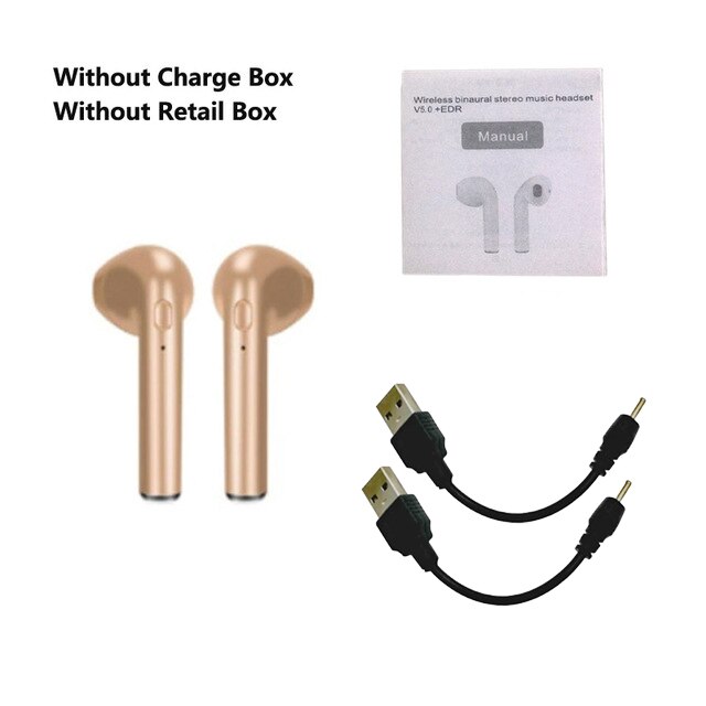 I7s Tws Bluetooth Oortelefoon Mini Draadloze Oordopjes Met Opladen Doos I7 Sport Handsfree In-Ear Draadloze Headset Voor Xiaomi telefoon: i7 No Box Set Gold
