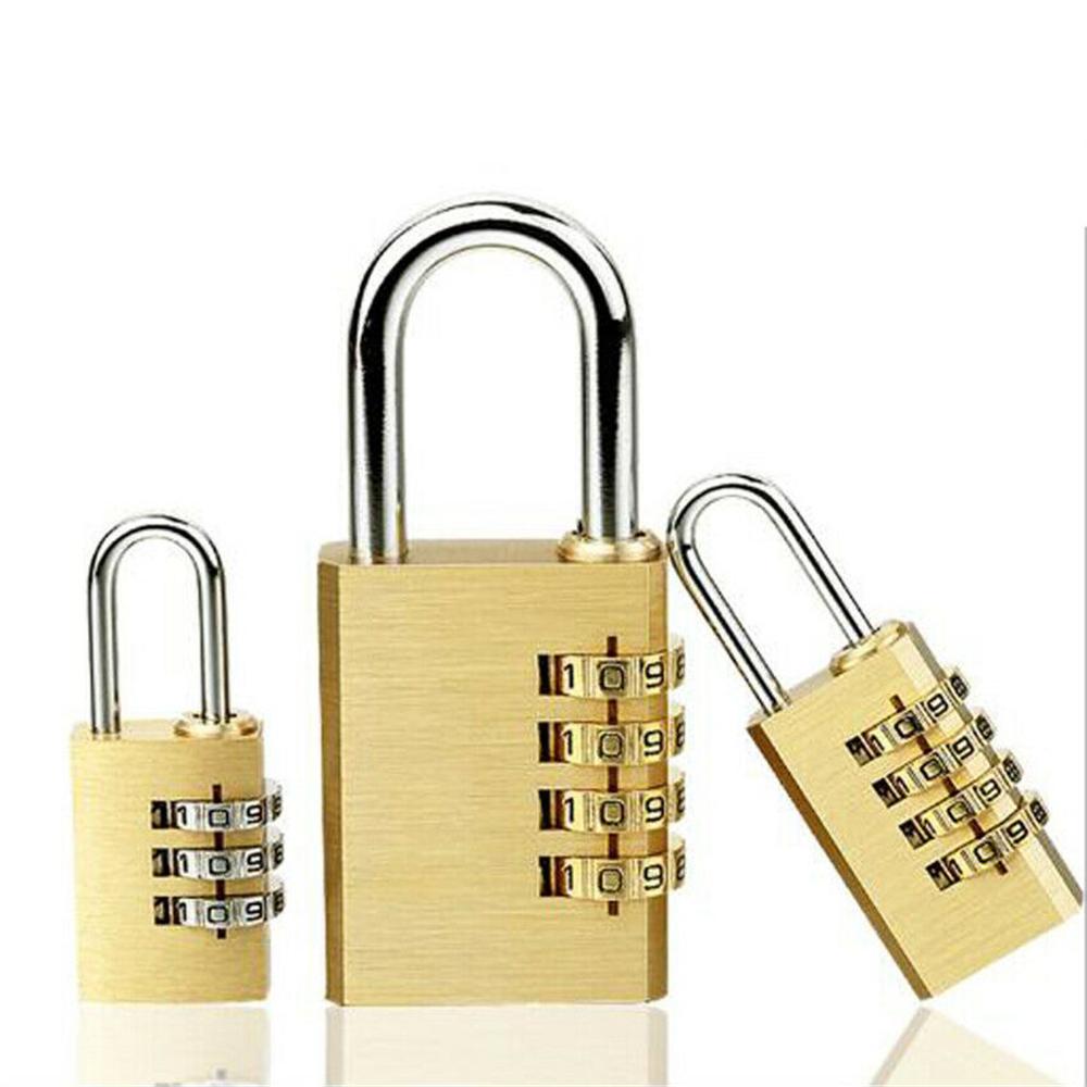 2 size Heavy Duty 3/4 Dial Digit Combination Lock Weatherproof Security Padlock Outdoor Gym Safely Code Lock Gold