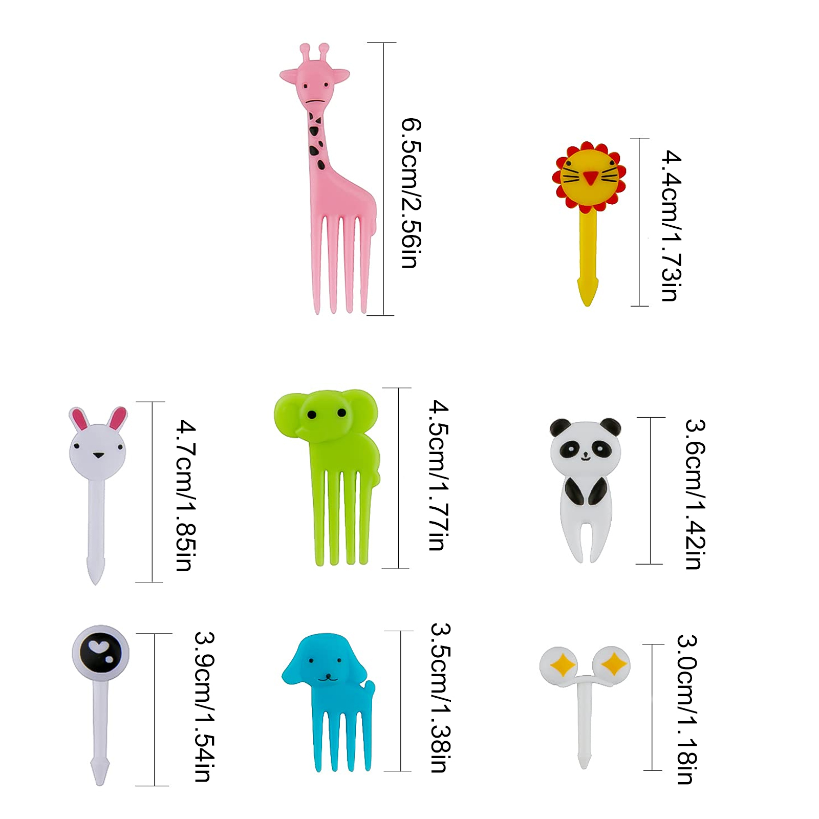 Palillo de dientes para frutas, decoración de con dibujos de animales, postre de pastel de merienda, comida, horquillas de fruta, accesorios de almuerzo, 40 Uds.