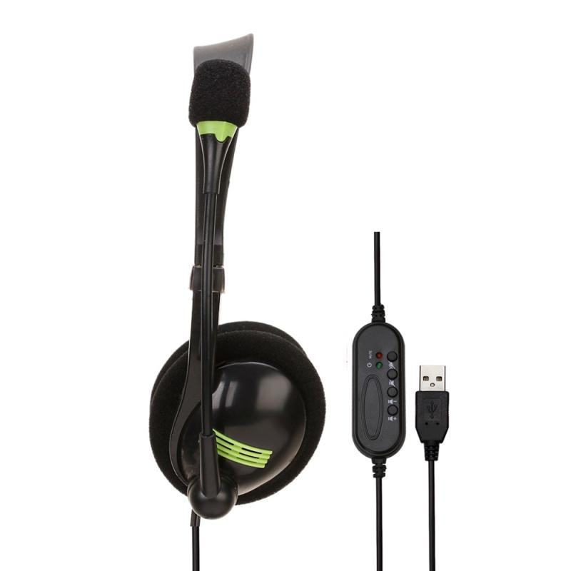 Headset usb com microfone, fone de ouvido para pc, controle de multi-chave, 3.5mm, central de ligação, com fio, microfone hd para pc/laptop/computador