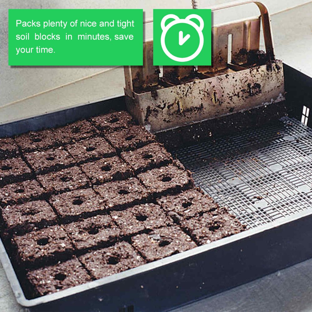 2-Inch Bodem Blok Maker Bodem Blokkeren Tool Handheld Bodem Blocker Met Dibbles Dibbers Voor Tuin Prep Zaailing Bodem blok Maker