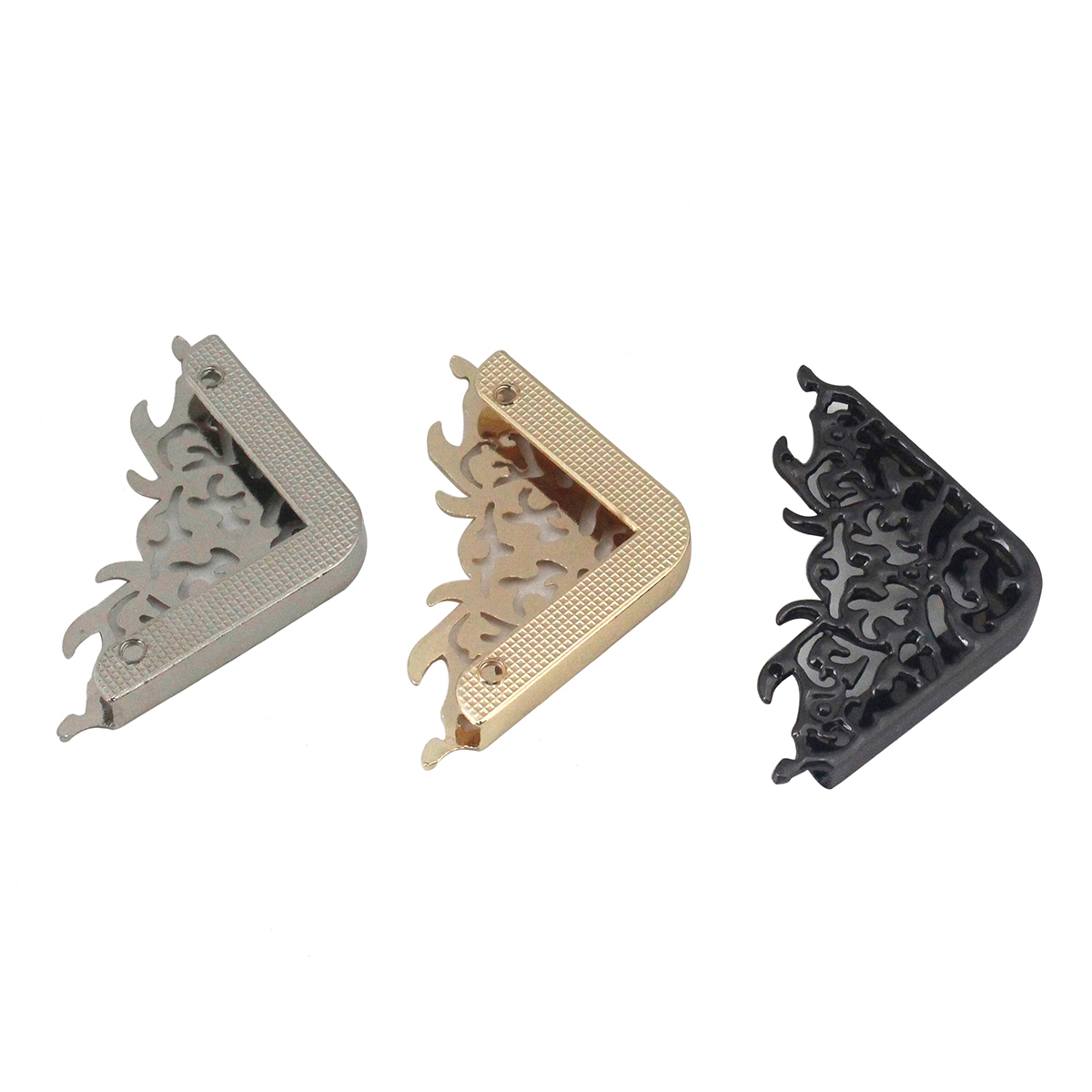 2pcs Metal Bag Corner Protectors With Screws for Leather Craft Purse Flap Handbag Book Photo Album DIY Decor Flower Pattern
