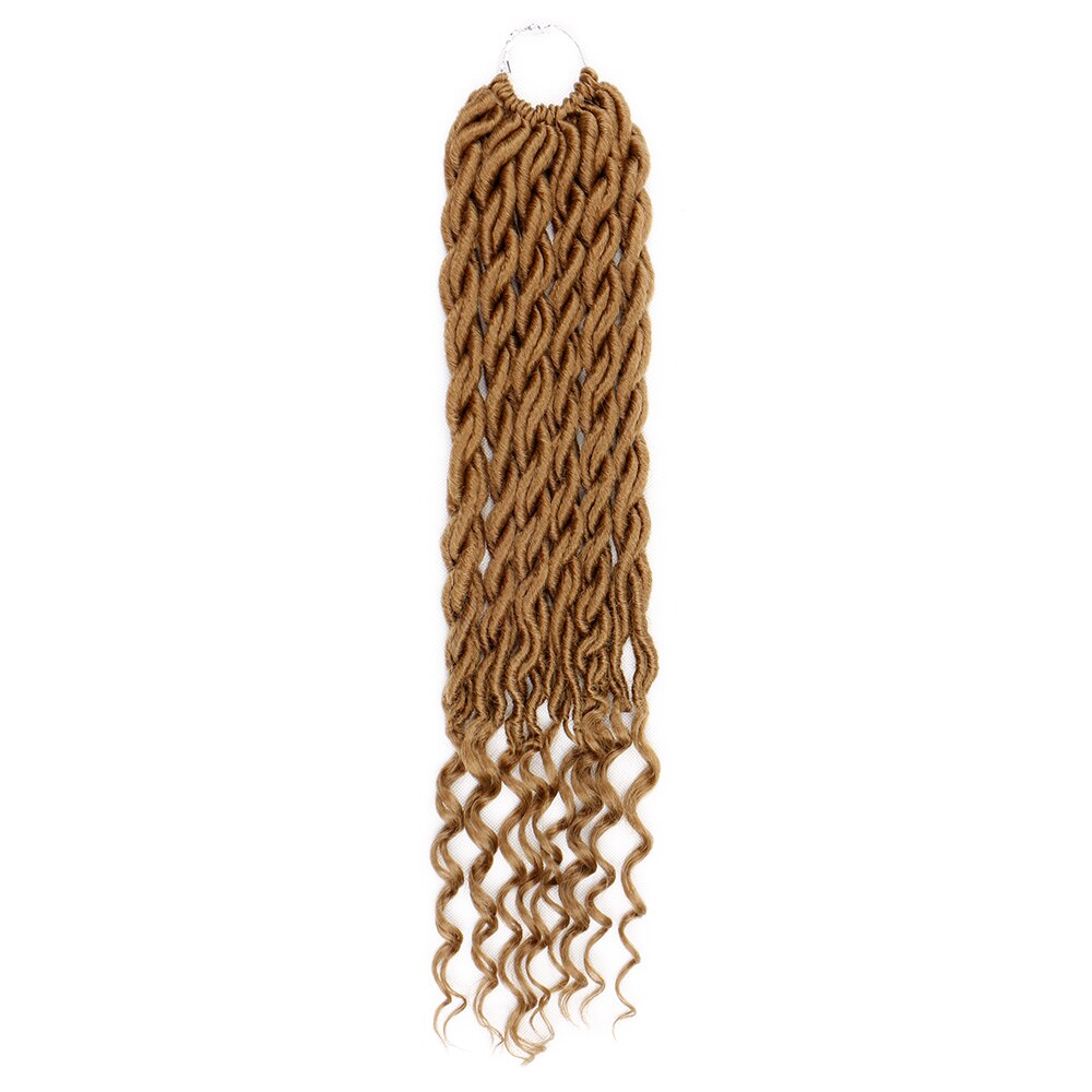 Faux Locs Curly Crochet Braid Hair 18inch 24 Strands Bohemian Ombre Braiding Hair Extensions Synthetic Crochet Hair for Women: #27