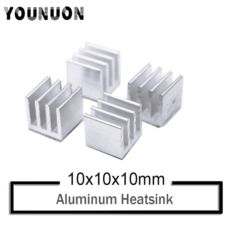10 Pcs YOUNUON Zilver 10x10x10mm Aluminium Koellichaam Radiator Heatsink, elektronische Chip Koeling Radiator Cooler voor IC MOSFET SCR