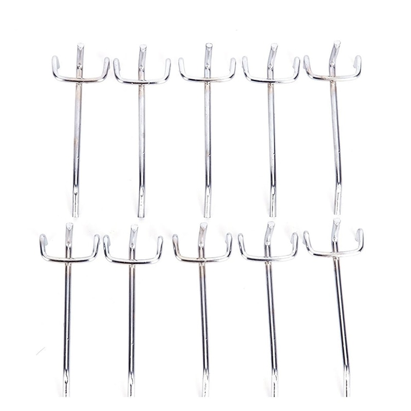 -10x hook panel perforated wall storage workshop fixing length 10CM: Default Title