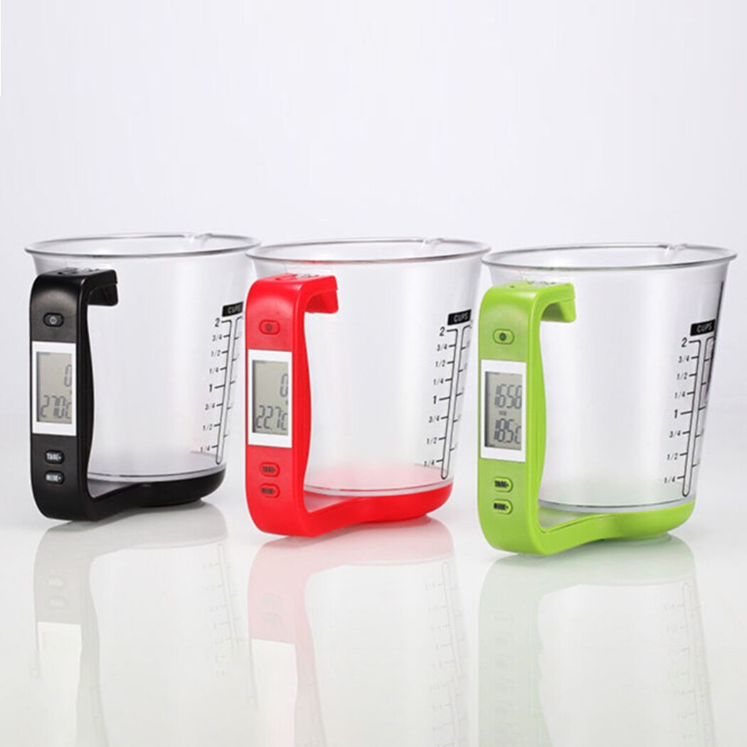 Digital Kitchen Electronic Measuring Cup Scale Household Jug Scales With LCD Display* Weight & Temperature Scale Inside Cup