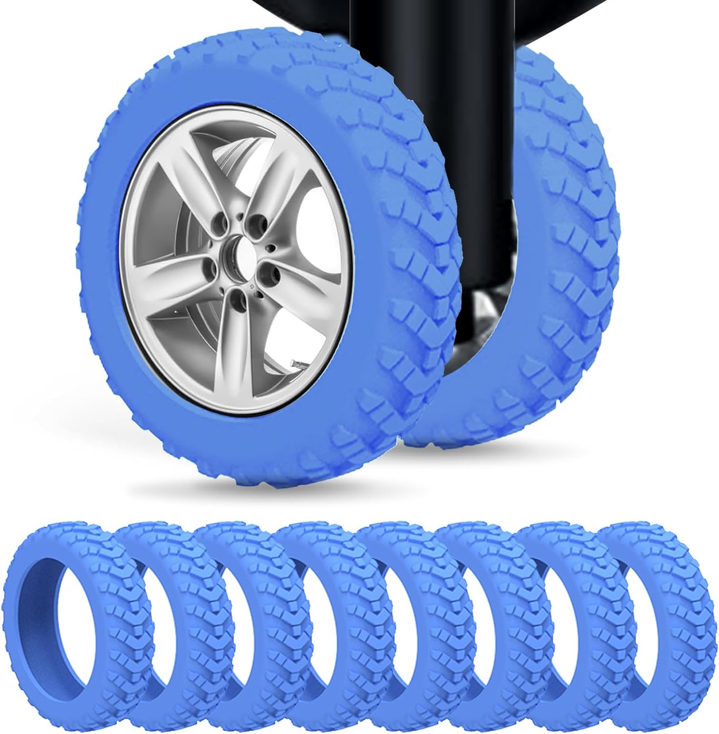1/24Pcs Thicken Texture Silicone Wheels Protector For Luggage Reduce Noise Travel Luggage Wheels Cover Luggage Accessories: S / Bronze