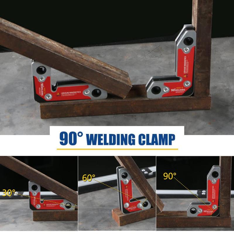 2pcs Adjustable Magnetic Neodymium Welding Positioner Locator Tools Right Angle Clamp Weld Fixture Welding Magnet Holder