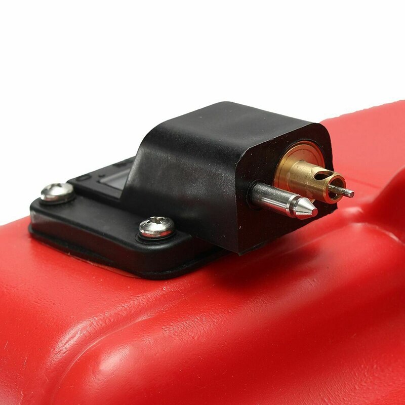 12L Boat Yacht Engine Marine Outboard Fuel Tank Oil Box Portable with Connector Red Plastic Anti-Static Corrosion-Resistant