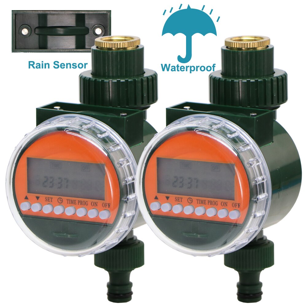 MUCIAKIE 1PC Rain Sensor Water Timer LED Display Automatic Electonic Watering Timer Controller Garden Irrigation Plant Watering