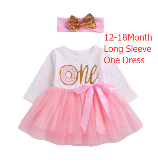1st 2nd 3rd Third Birthday Donut Polka Dot Dress Girls Toddler Outfits Tutu Dresses Princess Party Dress: 7