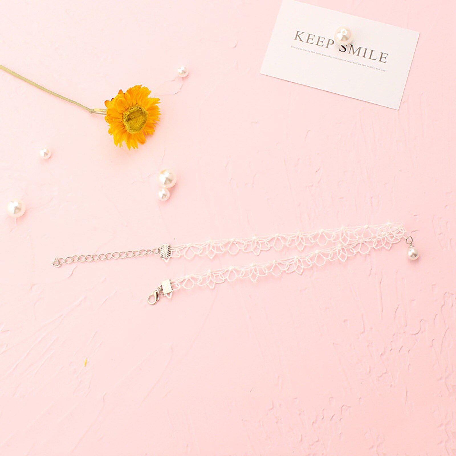 Gioielli con collana girocollo di perle dolci per donne di moda perline romantiche girocolli a catena regalo di compleanno gioielli per feste: 8