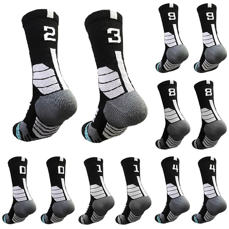 Elite Basketball Socken Männer Compression Radfahren Socken Mit Anzahl Männer Handtuch Bottom Außen Sport männer socken