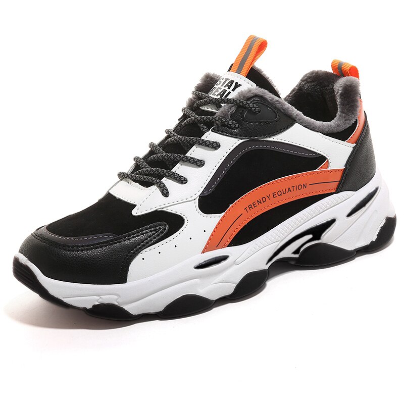 Dikke zolen trendy schoenen herenschoenen warme winter heren casual schoenen veterschoenen slijtvaste heren sportschoenen schoenen voor heren: Oranje / 10