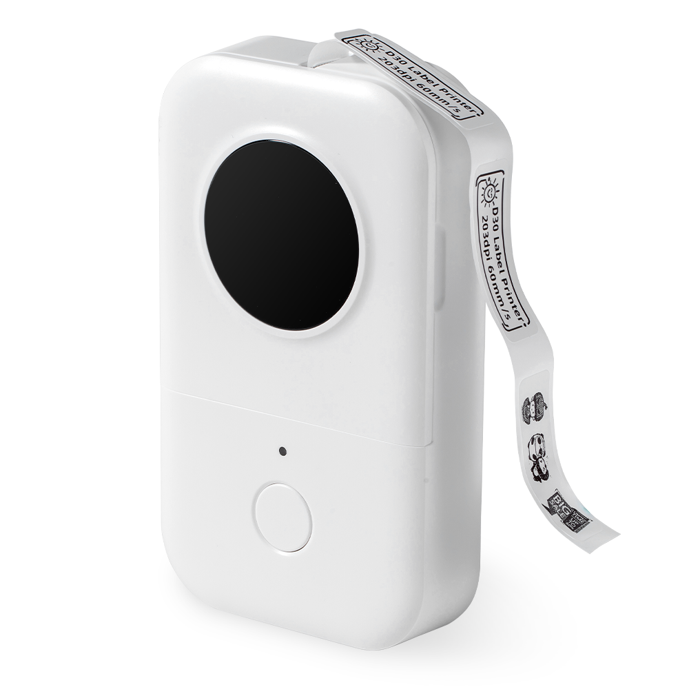 Phomemo D30 Label Printer Sticker Maker Machine Portable Bluetooth Label Maker Android iOS Mini Labeler for Office Home School: WHITE