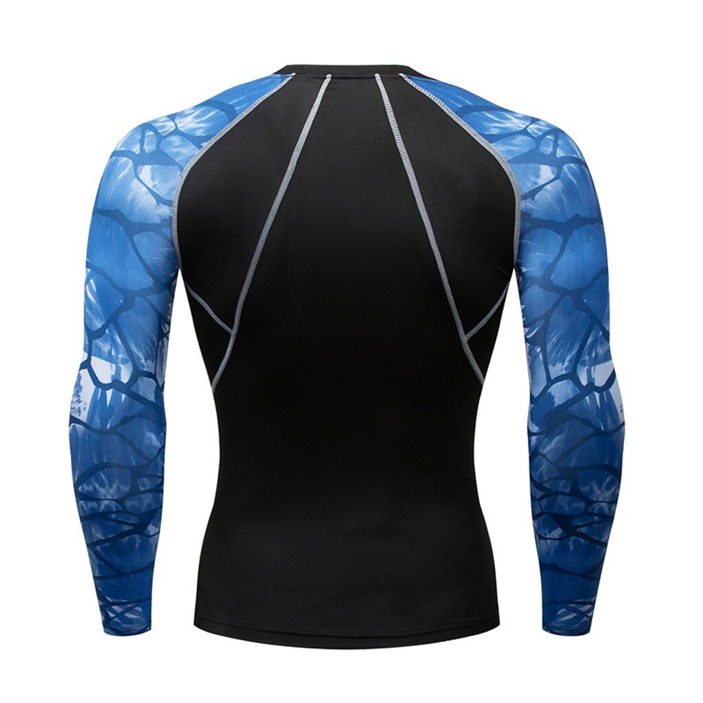 Shirts Men's Long Sleeve Yoga Fitness Print Shirts Top Blouse chaqueta de los hombres