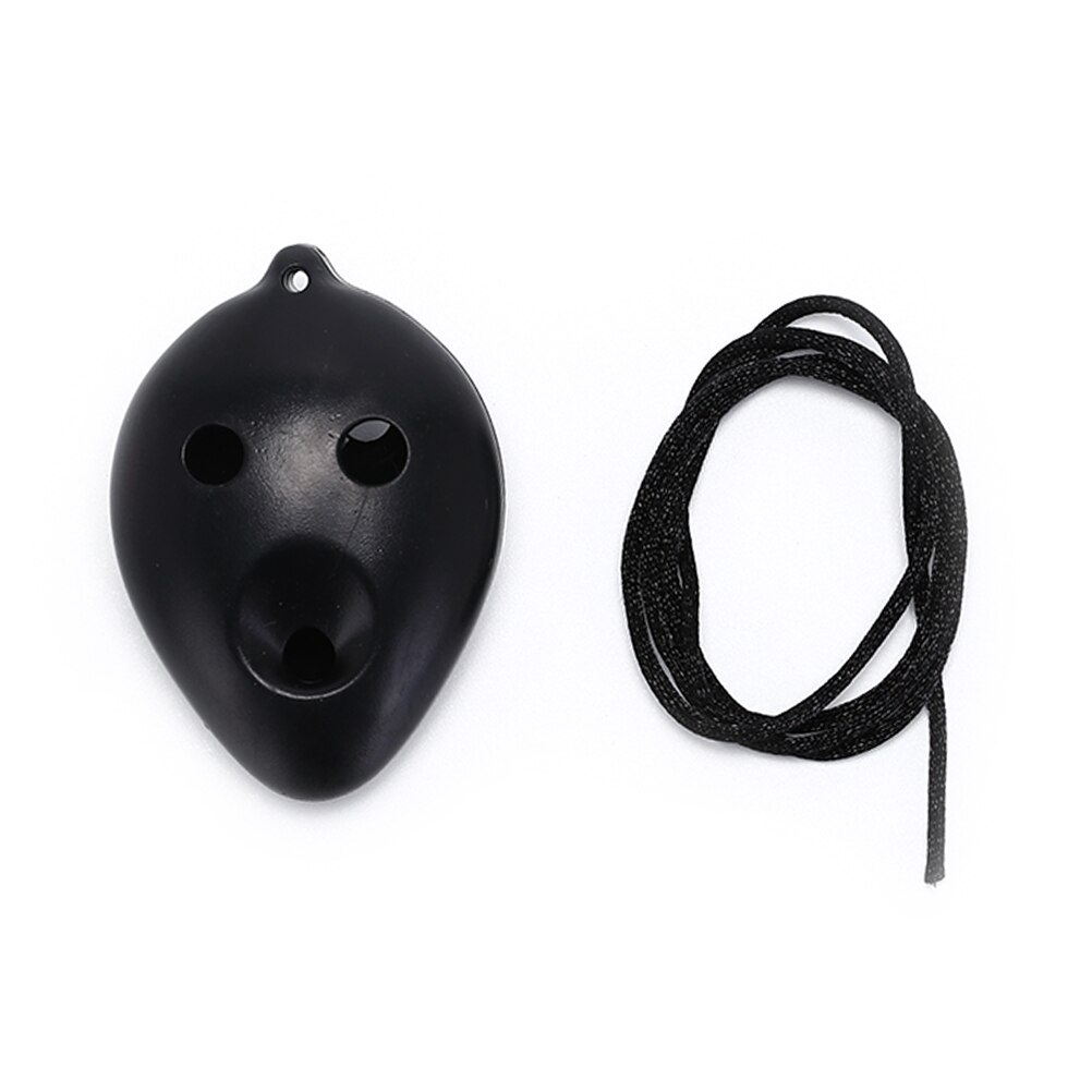 6 Holes Plastic Treble C Ocarina For Beginner 6 Hole Ocarina Black Blue Green Red Orange: Black