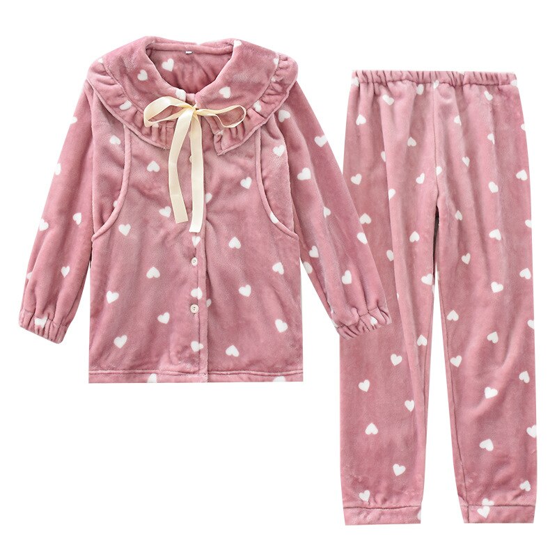 Frauen Pyjama Mutterschaft Schlaf Schwangerschaft Kleidung Herbst Winter Neue Flanell Schwangere Pijama Stillen Nachtwäsche
