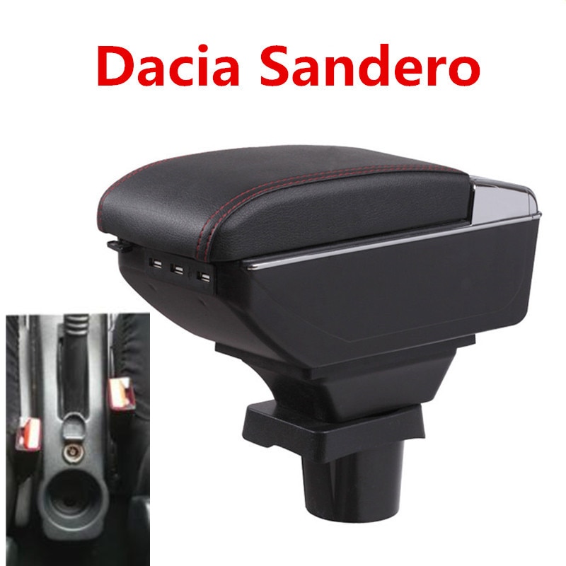 Boîte accoudoir de magasin central avec interface USB, pour Dacia Sandero, boîte accoudoir avec cendrier support de verre