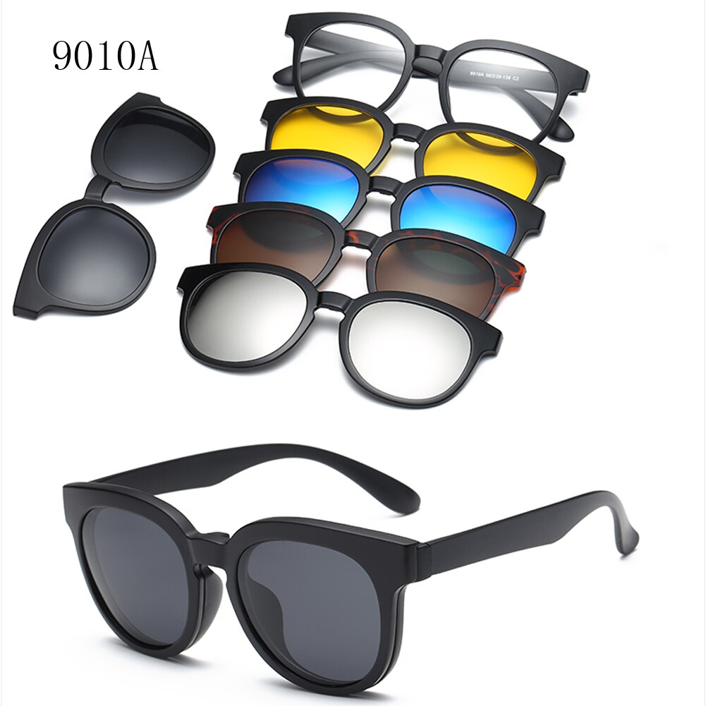 RUISIMO 5 lenes Magnet Sonnenbrille Clip Gespiegelt Clip auf Sonnenbrille clip auf gläser Männer Polarisierte Nach Rezept Myopie: CT9010A