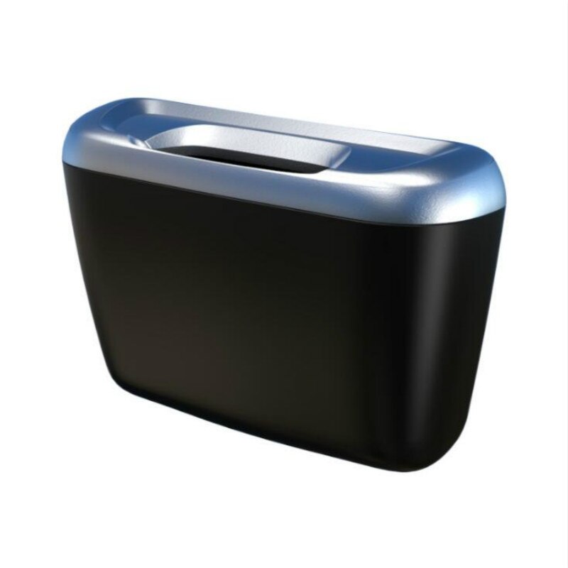 Mini Car Trash Auto Rubbish Dustbin Trash Can Garbage Dust Case Box Car Storage Case Car Trash Bin Car Accessories: Silver